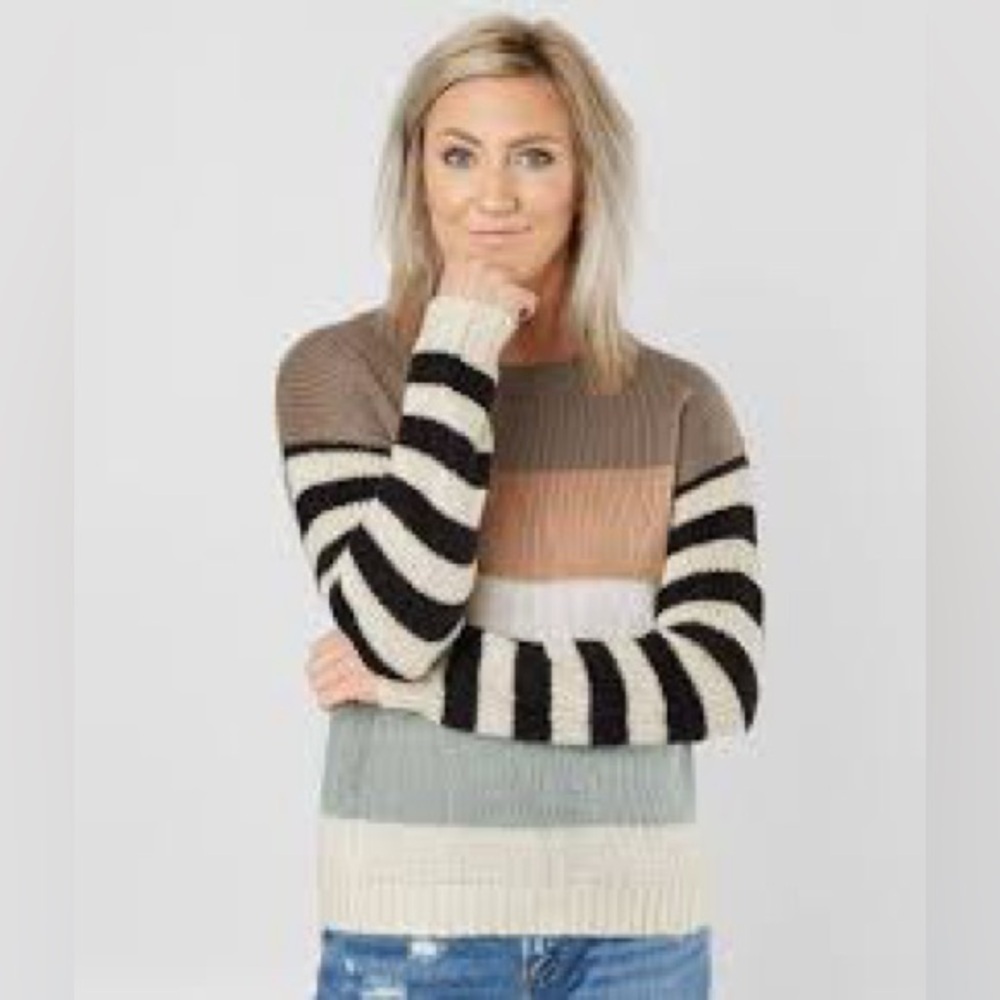 Daytrip Sweater Striped Crewneck Multi Colored Size L
